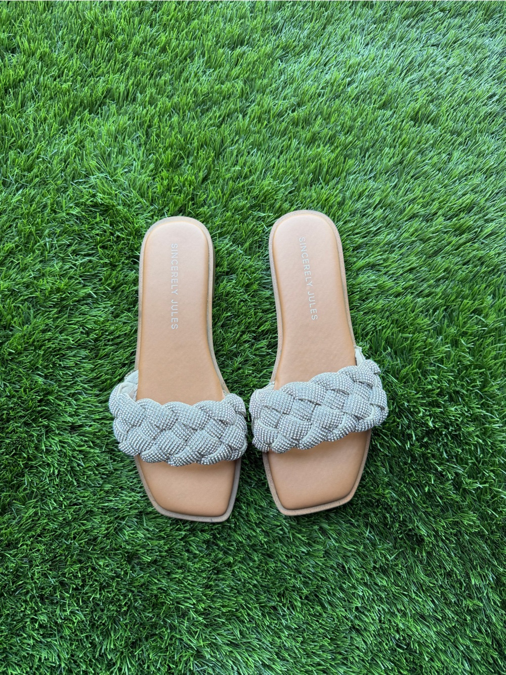 Sincerely Jules Braided Rhinestone Sandals